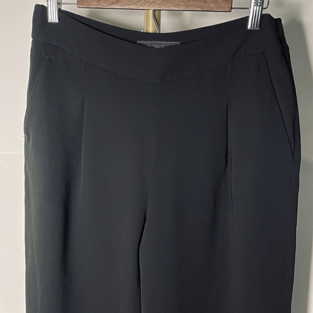 Saks Fifth Avenue Black Wide Leg Crop Pants Size 8 - Picture 2 of 12
